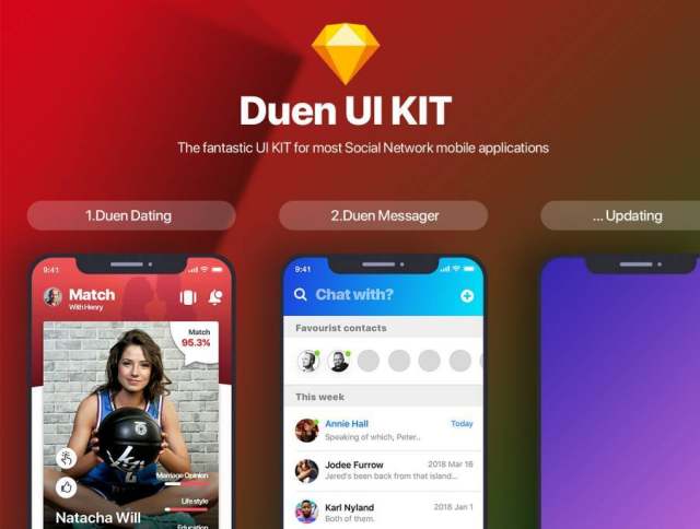 适用于社交网络移动应用程序的神奇UI工具包.Duen UI KIT