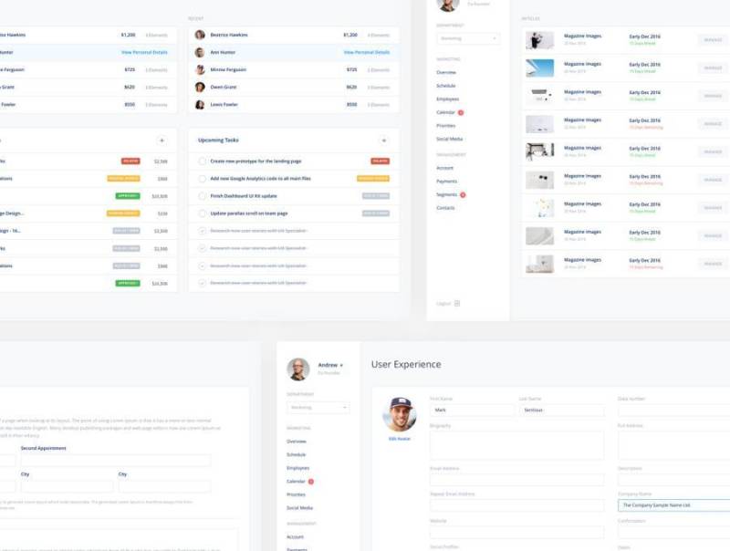 用于Sketch和Adobe XD的40个平面设计仪表板屏幕。，Flat Dashboards UI Kit