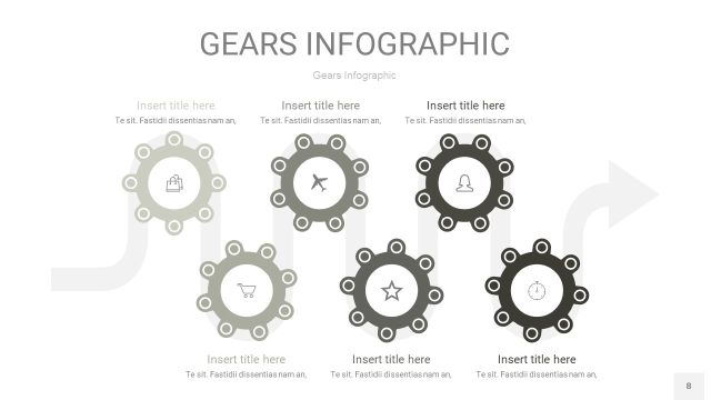灰色齿轮PPT信息图8