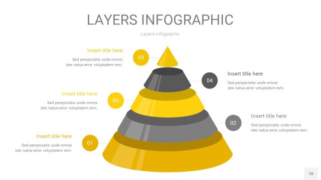 灰黄色3D分层PPT信息图10