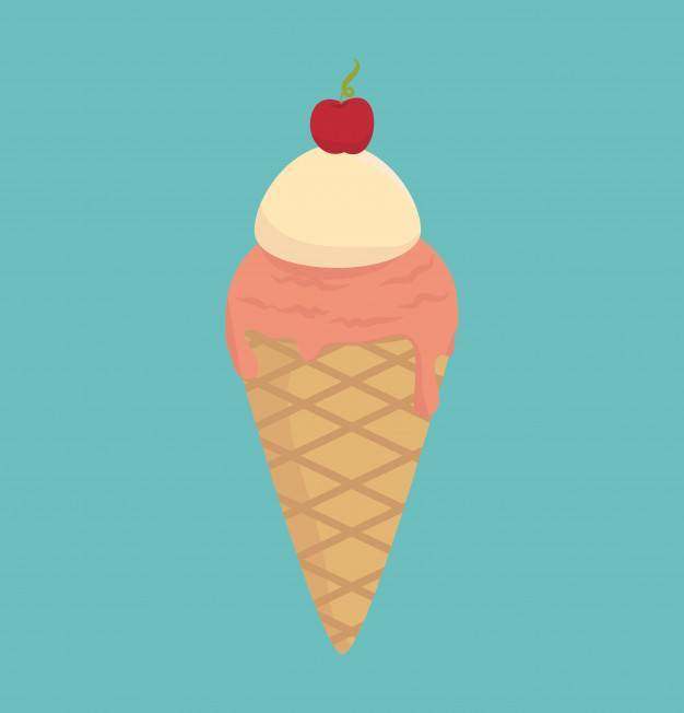 美味的冰淇淋图标矢量插图设计
