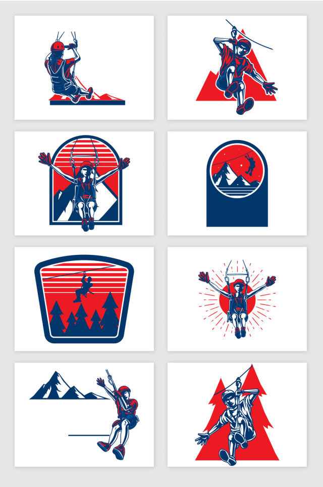 登山户外运动插画LOGO商标矢量图形 登山户外运动插画LOGO商标矢量图形