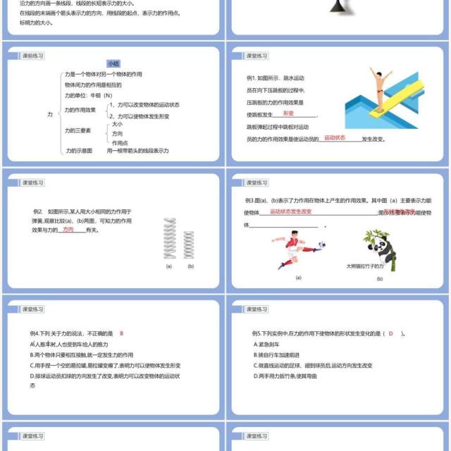 部编版八年级物理下册力课件PPT模板