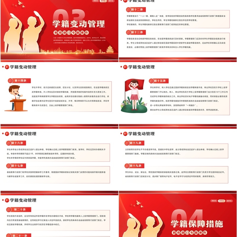 中小学生学籍管理办法专题教育课件PPT模板