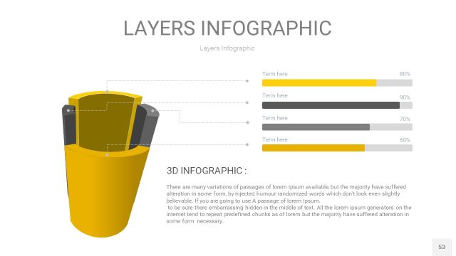 灰黄色3D分层PPT信息图53 灰黄色3D分层PPT信息图53