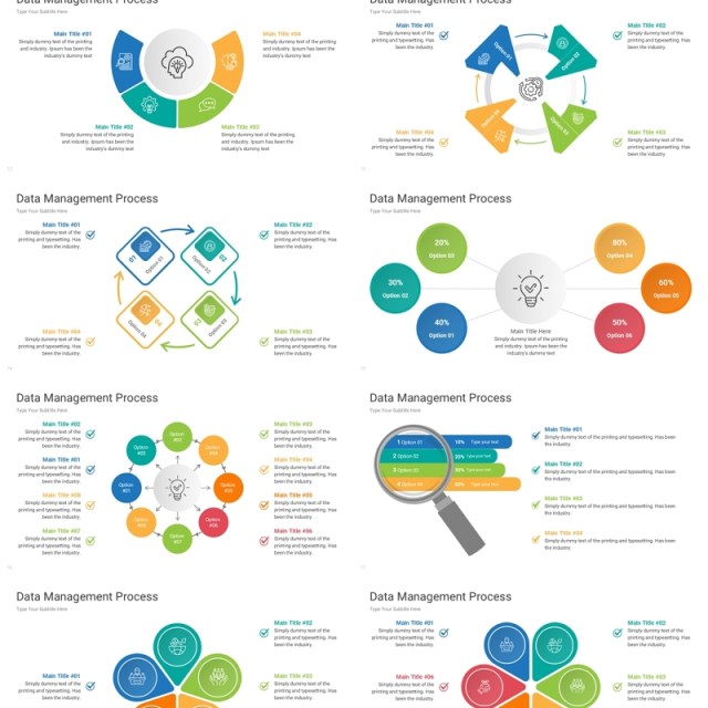 数据管理流程信息图PPT模板Data Management Process