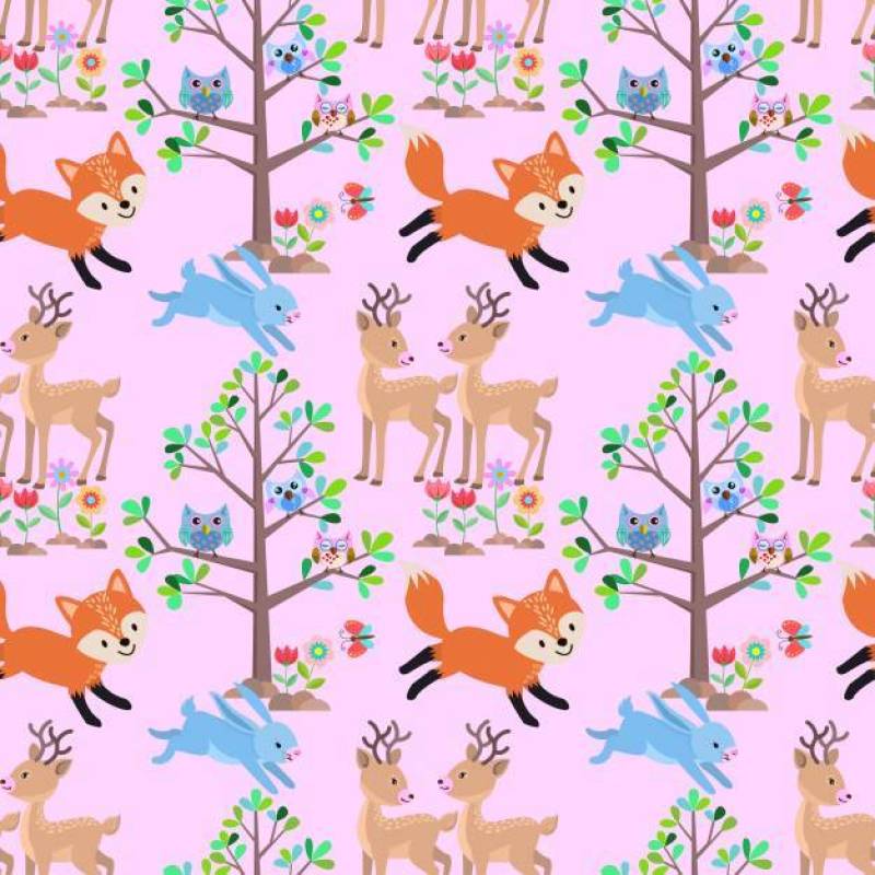 在森林无缝模式中的动物。