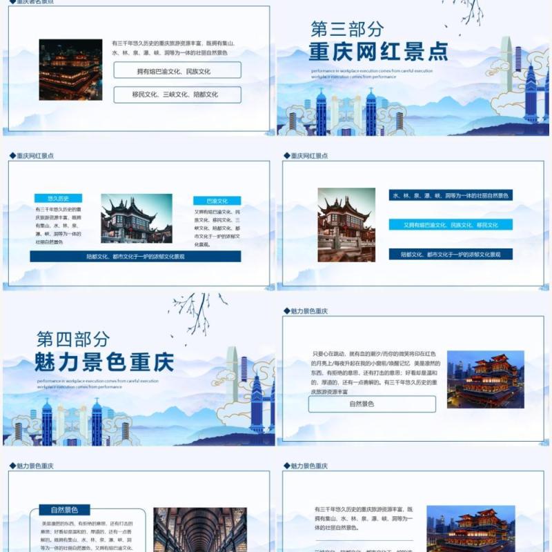 魅力重庆旅游文化宣传介绍动态PPT模板