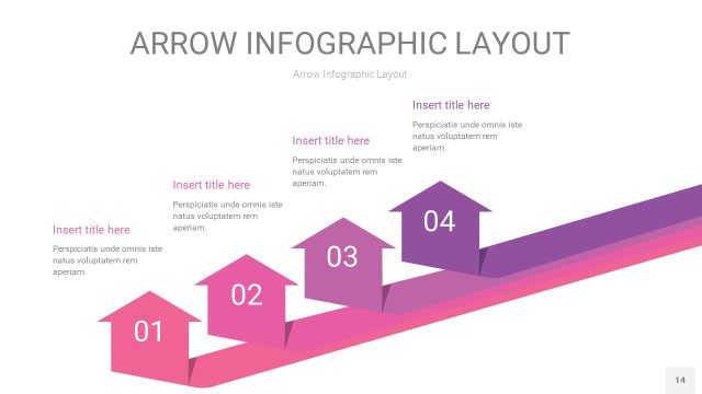 粉紫色箭头PPT信息图表14