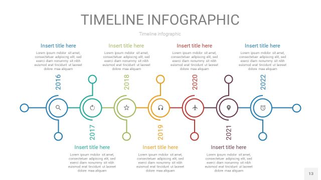 彩色时间轴PPT信息图13