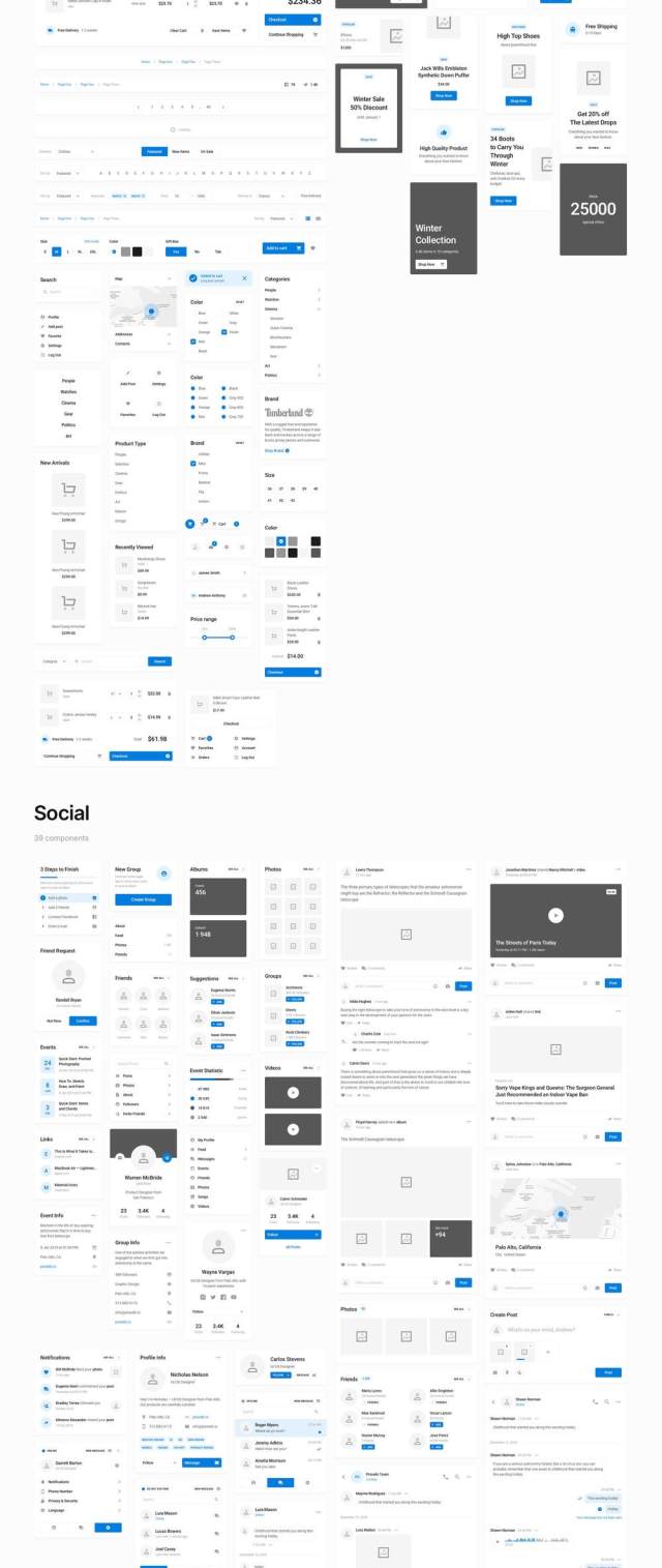 基于设计系统的380多个组件，BlöckeWebUI / UX套件