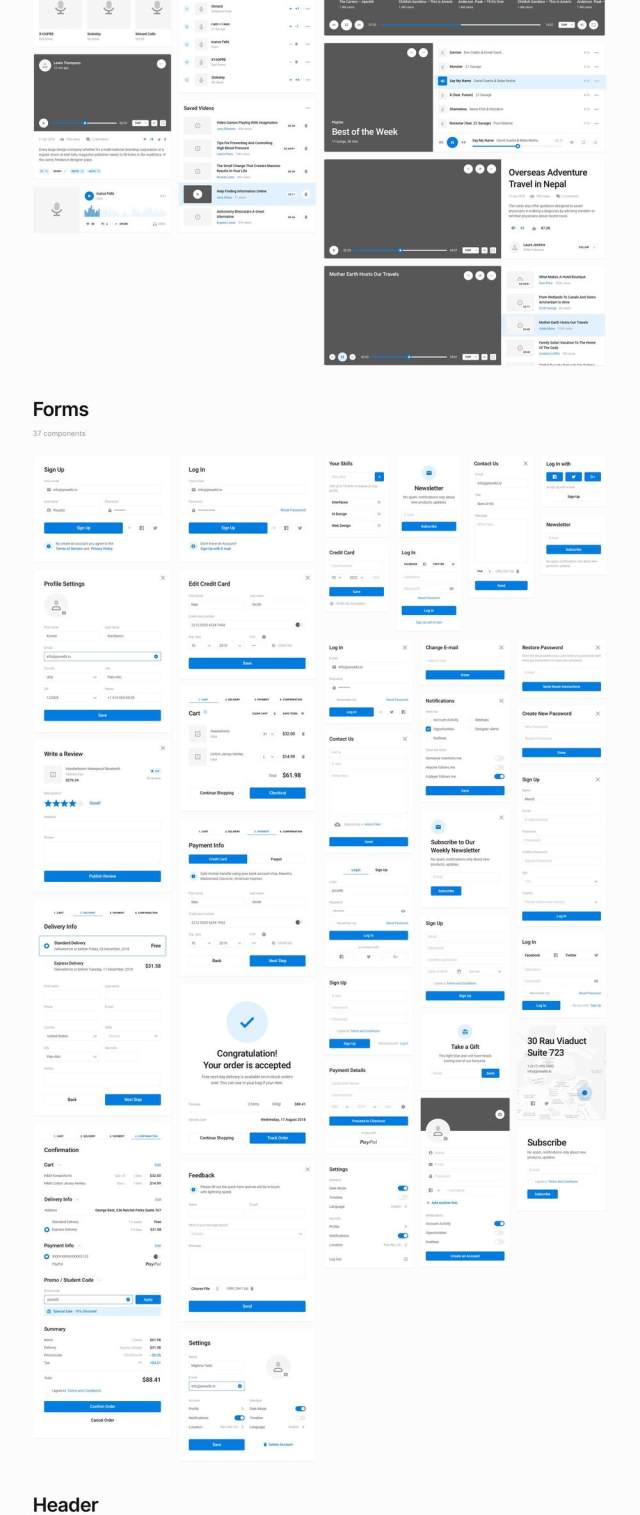 基于设计系统的380多个组件，BlöckeWebUI / UX套件