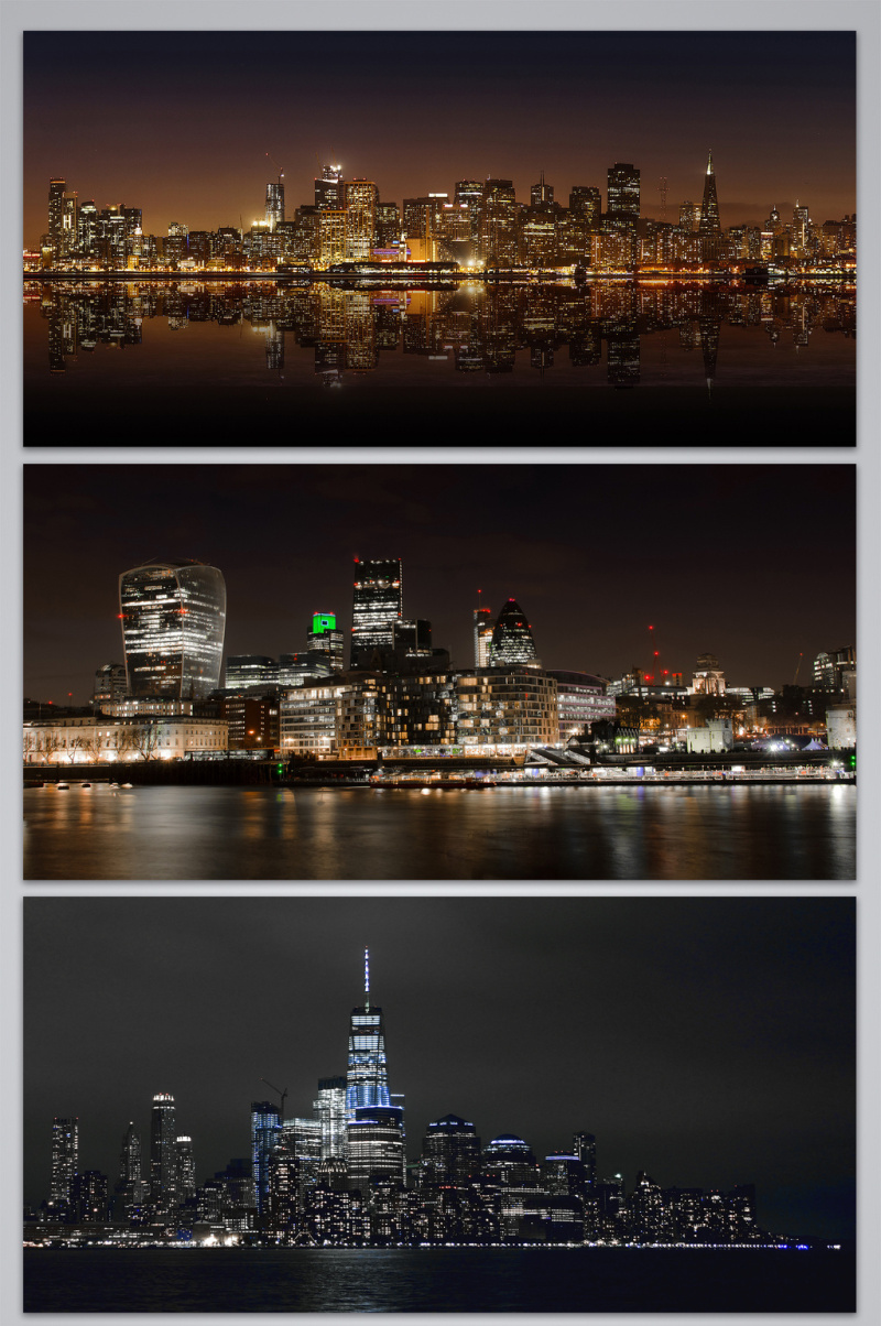 城市灯光夜景高清图片素材