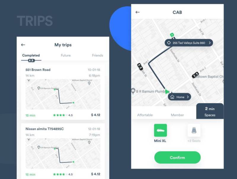适用于Sketch。，Cab Booking UI Kit的独特驾驶室iOS UI套件