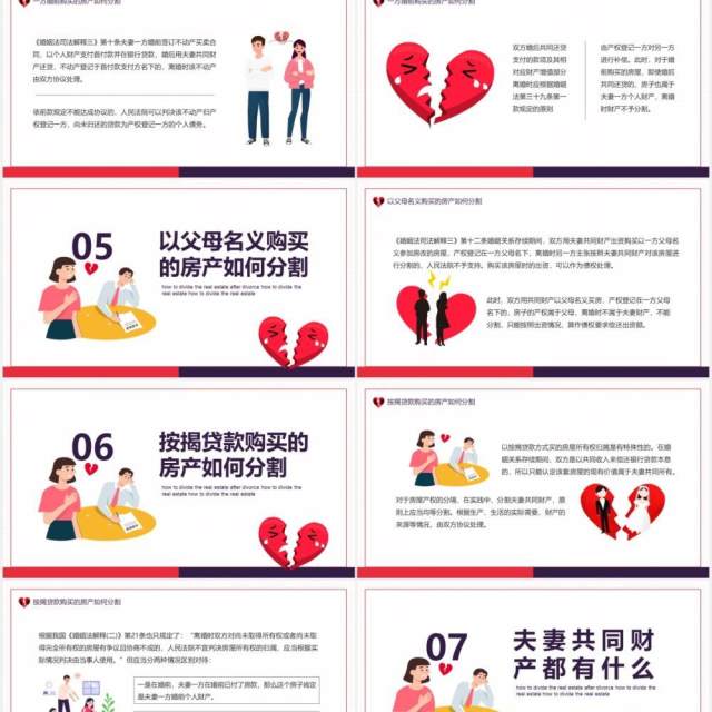 离婚后房产如何分割讲解课件动态PPT模板 离婚后房产如何分割讲解课件动态PPT模板