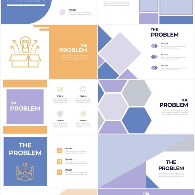 淡紫色问题解决方案版式设计PPT素材不含摄影图Problem Powerpoint Infographics 淡紫色问题解决方案版式设计PPT素材不含摄影图Problem Powerpoint Infographics