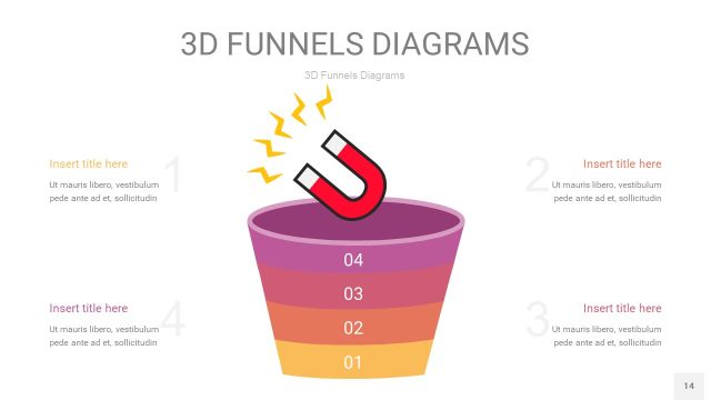 橙色系3D漏斗PPT信息图表14