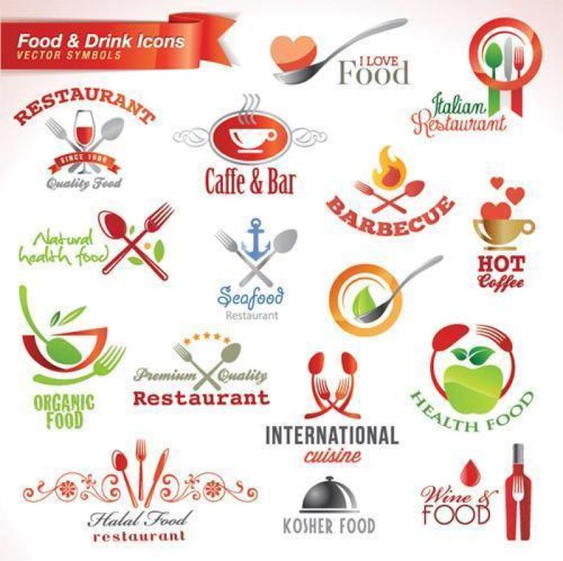 创意食物和饮料的图标