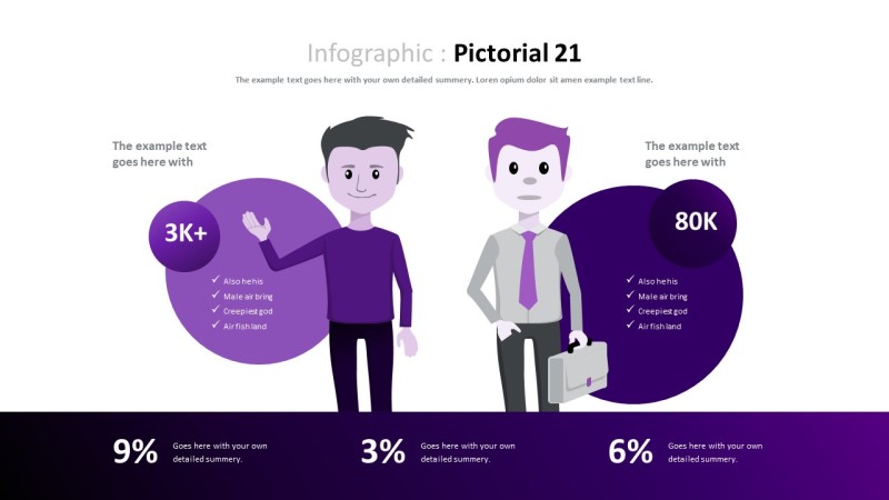紫色商务对比关系PPT图表-30
