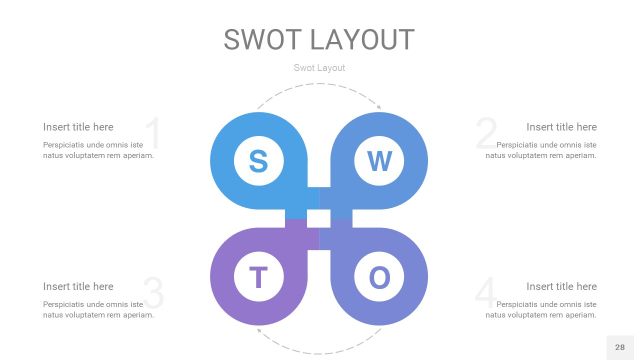 紫蓝色SWOT图表PPT28