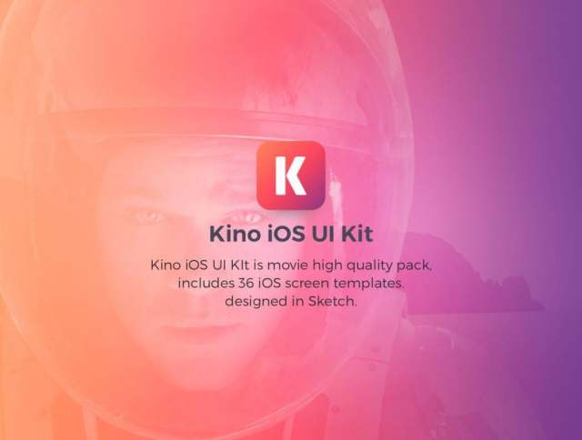 高品质的电影包，带有36个iPhone X屏幕模板。，Kino iOS UI套件