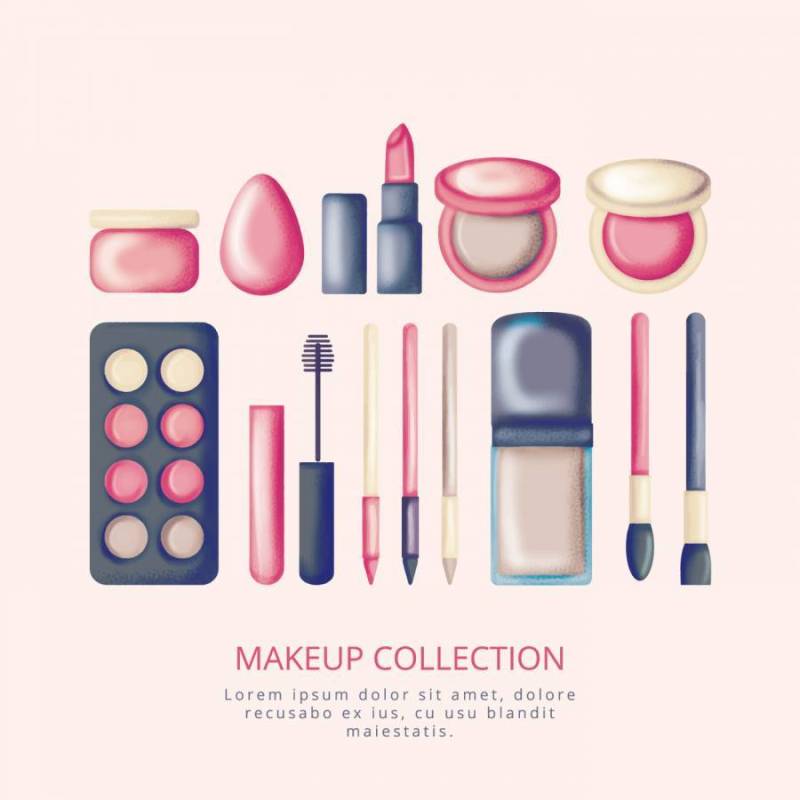 矢量手绘化妆集合