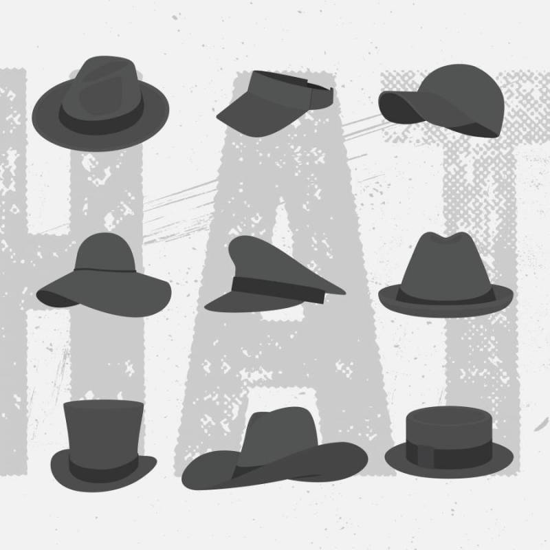 矢量集合帽子