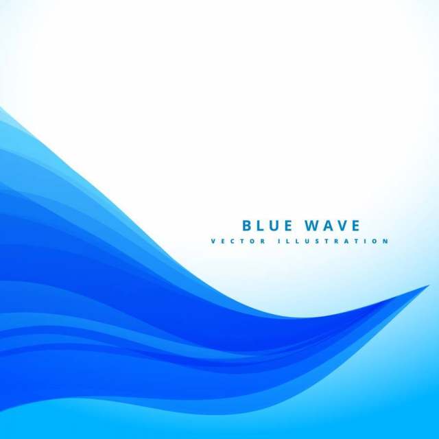 蓝色波浪线条流畅背景设计