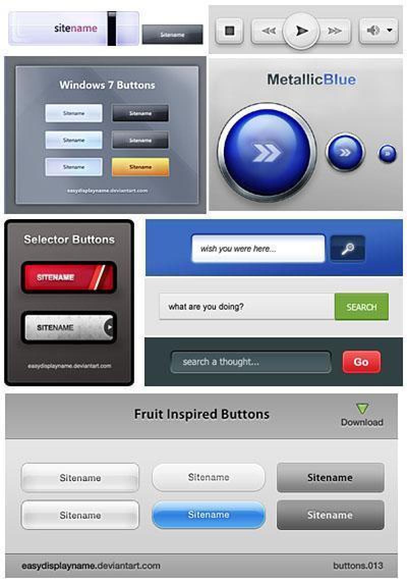 网页设计元素 按钮综集 200多个PSD文件(二)