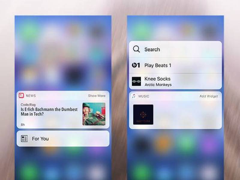 iOS 10 3D Touch 界面 iOS 10 3D Touch 界面