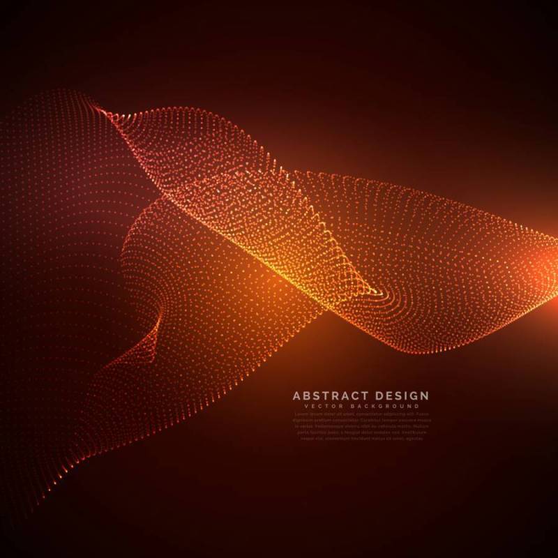 粒子波背景与橙色的灯光