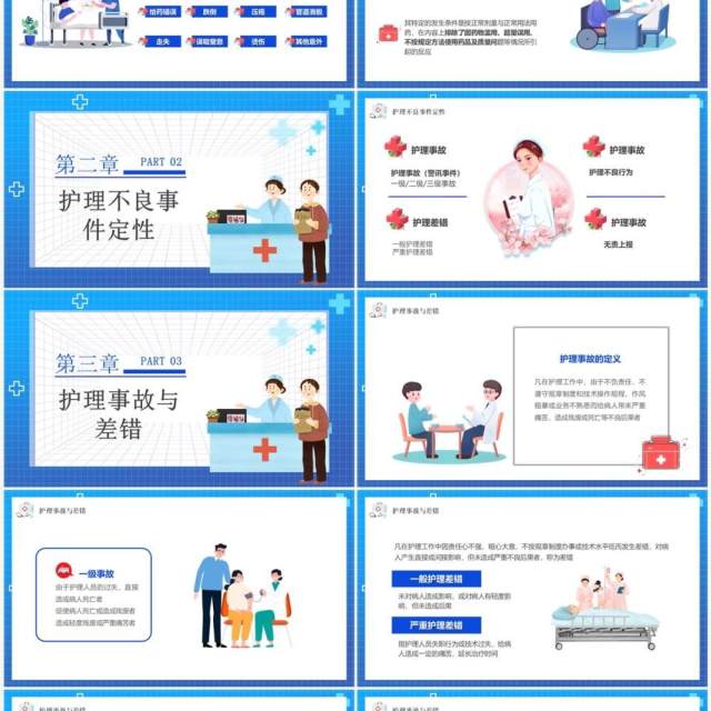 蓝色卡通风护理不良事件报告制度PPT模板