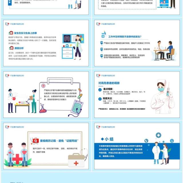 蓝色卡通风医疗行业对护理不良事件上报系统培训PPT模板