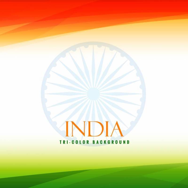 印度国旗三色背景矢量设计插画