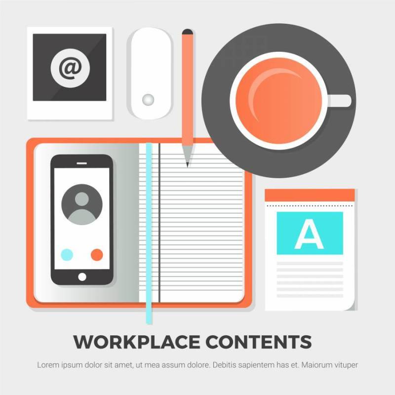  平面设计矢量办公室元素