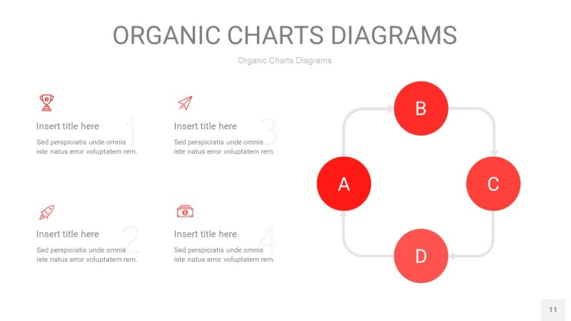 红色循环PPT图表11