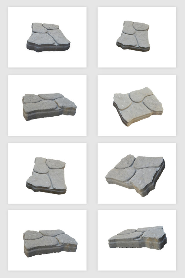 高清免抠灰色石块砖头素材