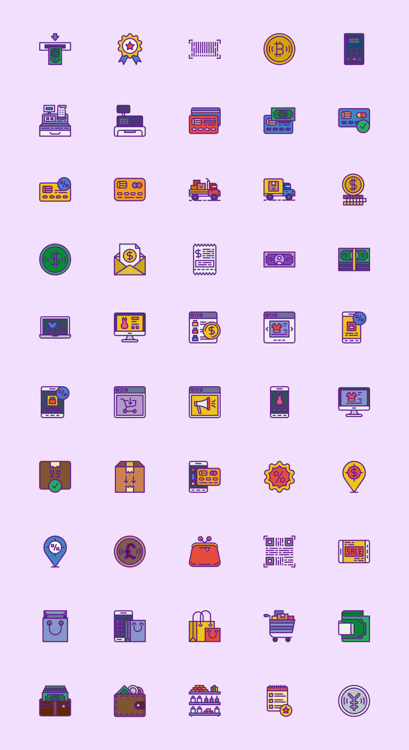 50 枚购物元素图标