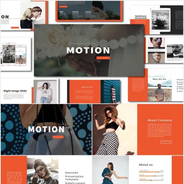 时尚作品图片展示PPT模板Motion Powerpoint Template