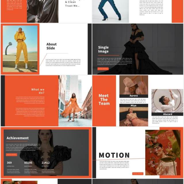 时尚作品图片展示PPT模板Motion Powerpoint Template