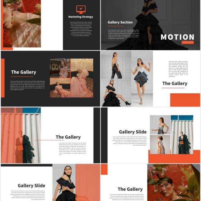 时尚作品图片展示PPT模板Motion Powerpoint Template