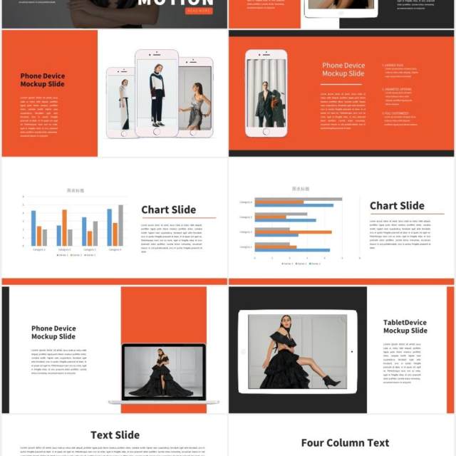 时尚作品图片展示PPT模板Motion Powerpoint Template