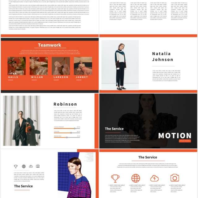 时尚作品图片展示PPT模板Motion Powerpoint Template