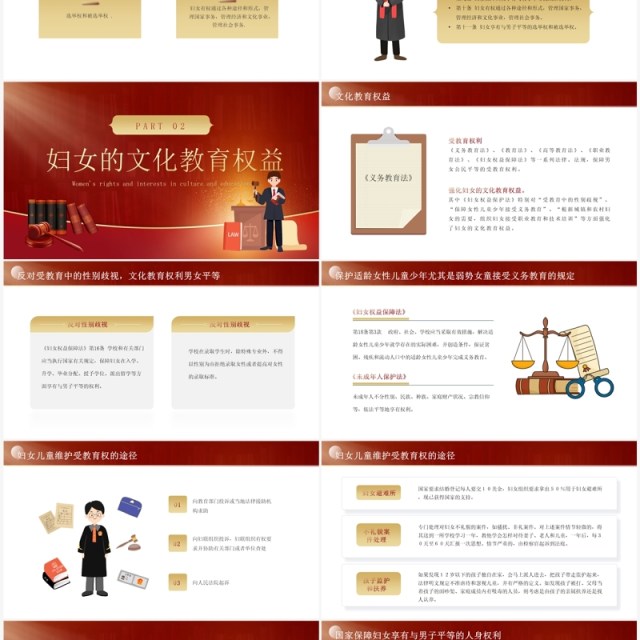 红色简约妇女权益保护知识讲座PPT模板 红色简约妇女权益保护知识讲座PPT模板