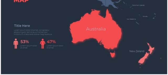 深色背景红色循环关系箭头拼图时间轴PPT信息图表素材Infographic Red