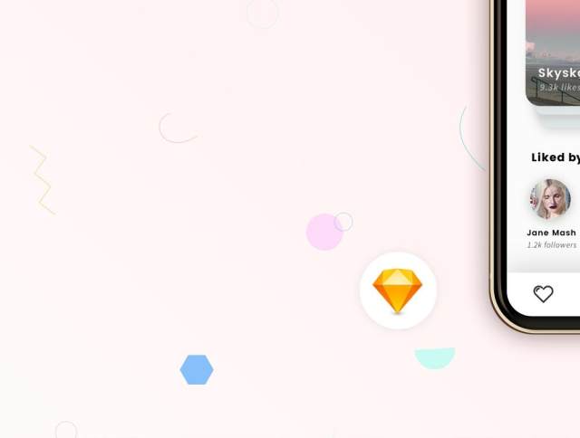 可定制的iPhone XS iOS Photo App UI套件，使用Sketch。，Luna Photo App UI Kit设计