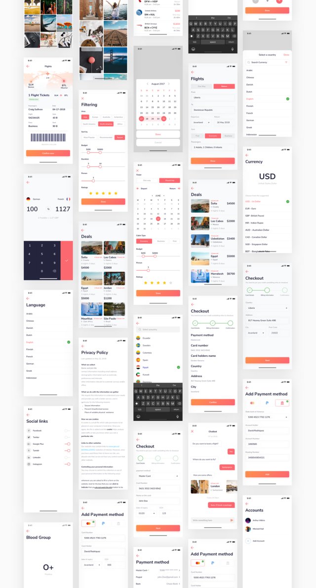 70多个iOS iPhone X屏幕,用于旅行应用程序屏幕,以提高您的工作流程。,Gauri Travel iOS UI套件 70多个iOS iPhone X屏幕,用于旅行应用程序屏幕,以提高您的工作流程。,Gauri Travel iOS UI套件