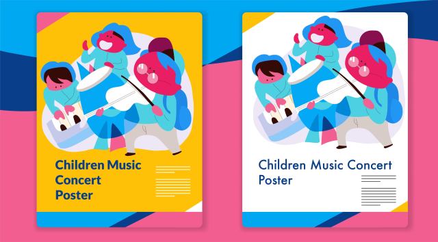 儿童音乐会平面插画EPS素材Children Music Concert Graphic