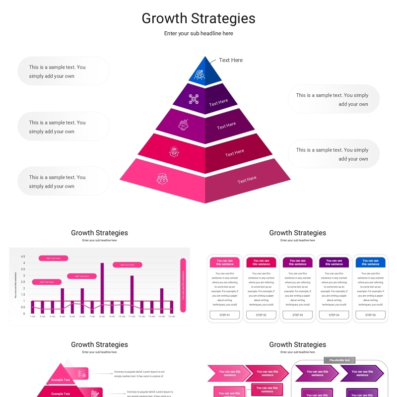 成长投资增长战略关系图信息图PPT模板Growth Strategies