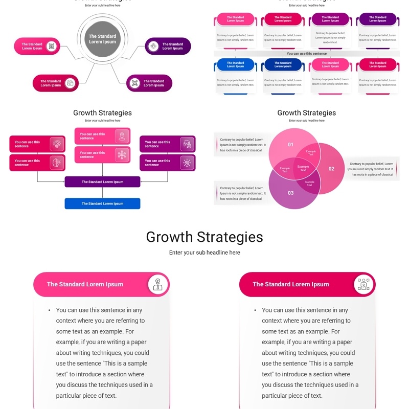 成长投资增长战略关系图信息图PPT模板Growth Strategies